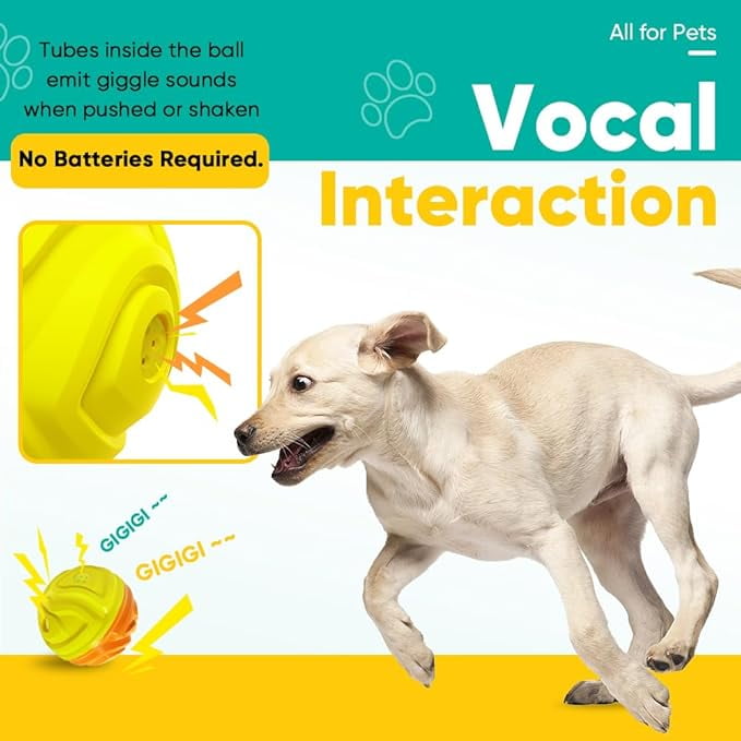 Wobble Giggle Ball for Dogs Wag Dog Toy Interactive for Medium Large Dog Durable Dog Chew Toys for Aggressive Chewers Wobble Ball for Playing Training Fetching Walmart