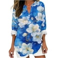 thumbnail image 2 of JUSLIO Button-Up Women Tops Relaxed Fit Graphic Shirts Fashion Long sleeve V Neck Shirts Multicolor S, 2 of 4