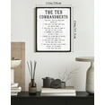 thumbnail image 3 of Inspirational 11x14in Black Framed Wall Art Motivational Bible Verse Ten Commandments Quote Sayings Office Home Decor Canvas Prints Encouraging Positive Posters Painting, 3 of 5