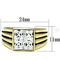 thumbnail image 2 of Luxe Jewelry Designs Men's Gold IP Stainless Steel Ring with Clear Square Crystal and Black Epoxy -, 2 of 4