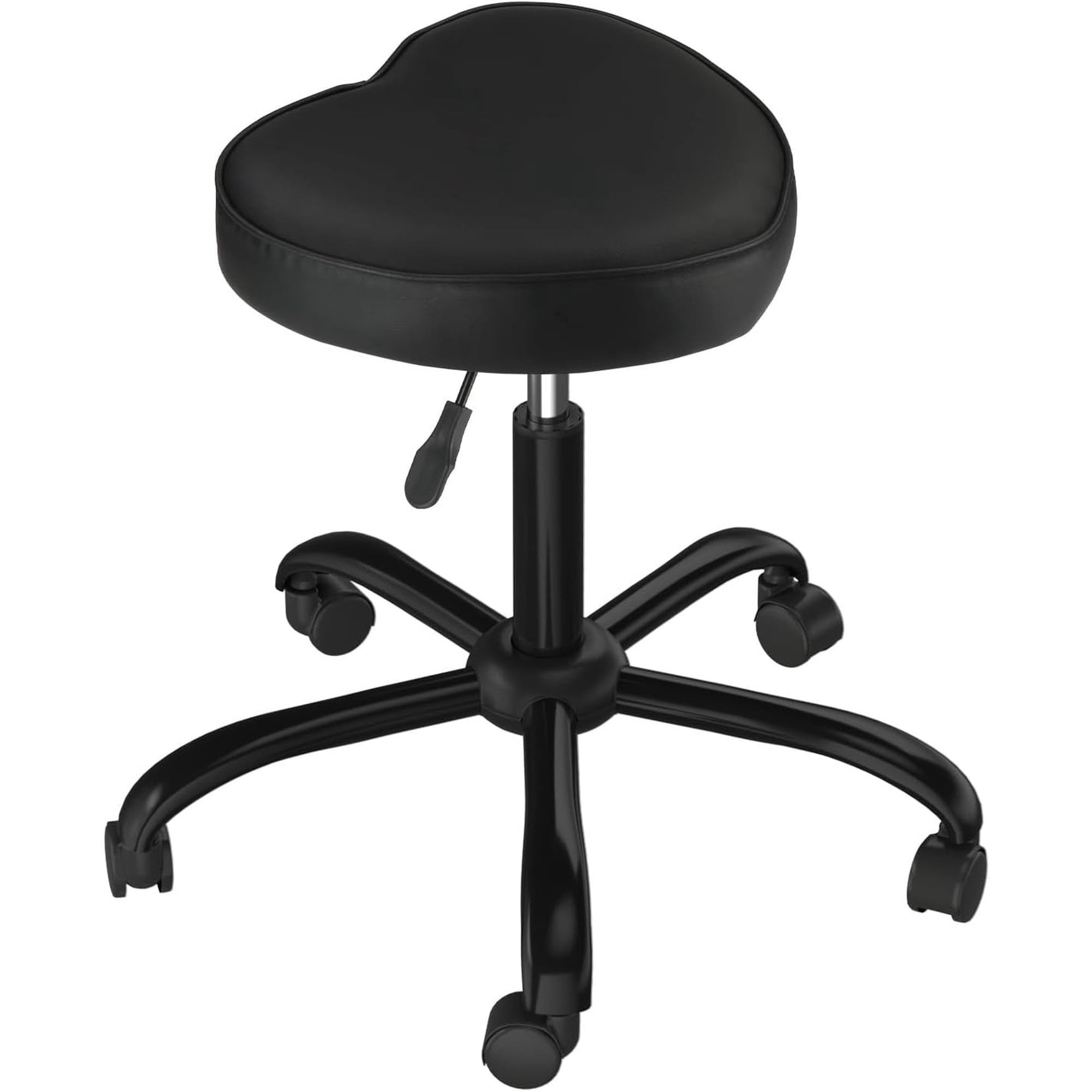 OmySalon Rolling Stool with Wheels, Hydraulic Massage Chair, Heart-Shaped Adjustable Salon Stool, Swivel Stools for Hair Stylist, Vanity SPA, Bar, Barber, Home Office, Tattoo, Hot Pink