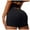 Black, variant on Yoga Shorts For Women Back Waist Strap High Waist Solid Color Comfort Fashion Shorts Blue Size M