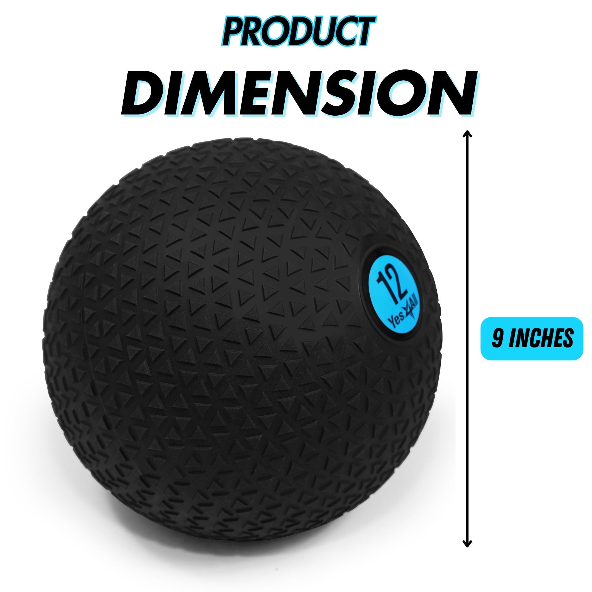 Yes4All Wall Ball – 10 Kg Medizinball Für Functional Training, Rebound-Übungen & Kraftaufbau