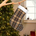 thumbnail image 2 of Cauagu khaki coffee plaid for Christmas Stockings,1-Pack Large Xmas Stocking Holiday and Farmhouse Stocking Fit for Christmas Holiday Party Decoration(17.7*11 Inch), 2 of 7