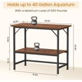 thumbnail image 3 of 40 Gallon Fish Tank Stand, Heavy Duty Metal Aquarium Stand with Storage Shelves, 660LBS Capacity Double Aquarium Stand Holds 20-40 Gallon, Reptile Terrarium Stand for Home Office, 3 of 8
