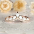 thumbnail image 4 of Bluebell Jewels 2 Ct Marquise Cut White CZ Wedding Band Ring In 14k Rose Gold Plated, 4 of 7