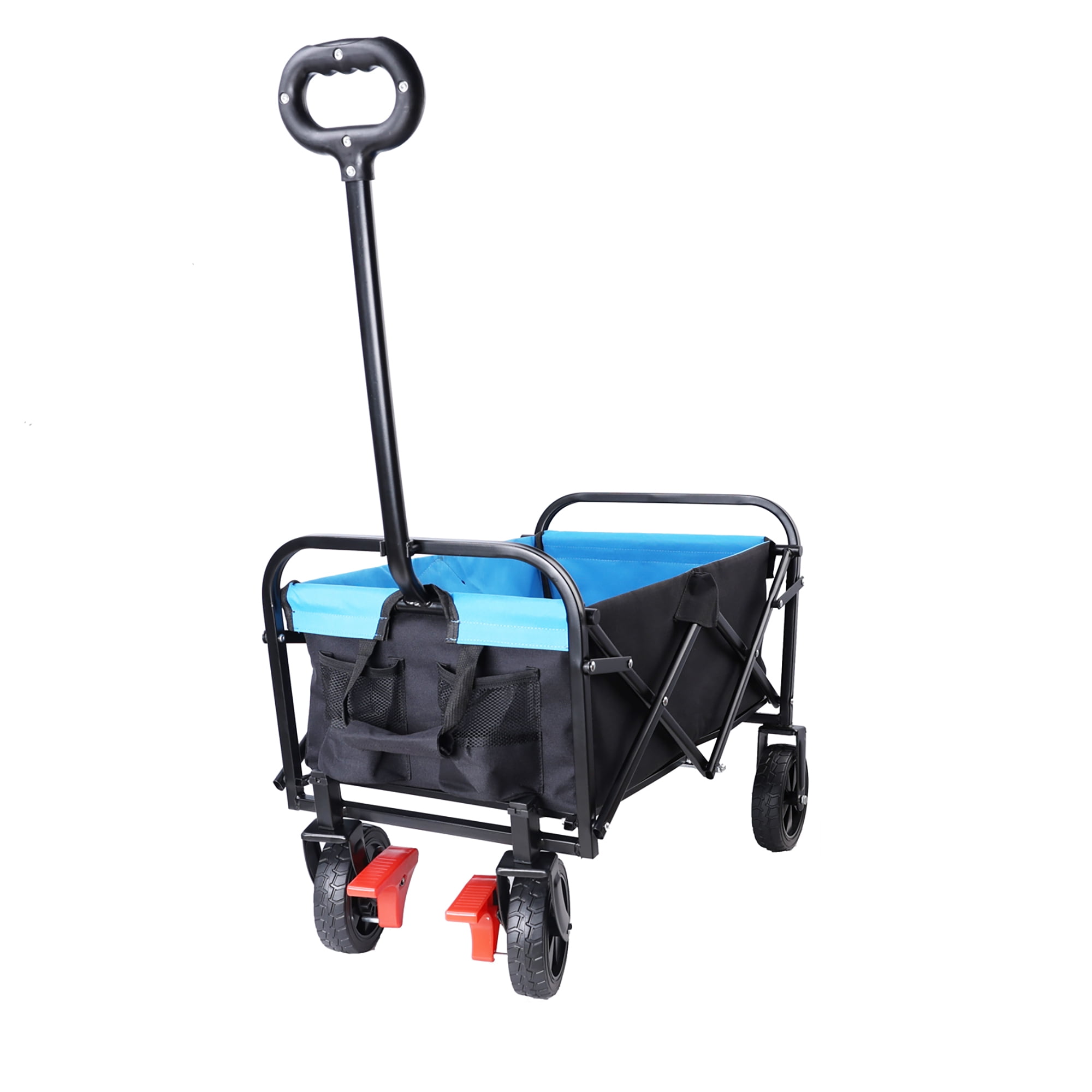 Aimee Lii Folding Wagon Cart, Beach Wagon with Wheels for Sand, Portable Wagon, Blue Aimee Lii Folding Wagon Cart, Beach Wagon with Wheels for Sand, Portable Wagon, Blue