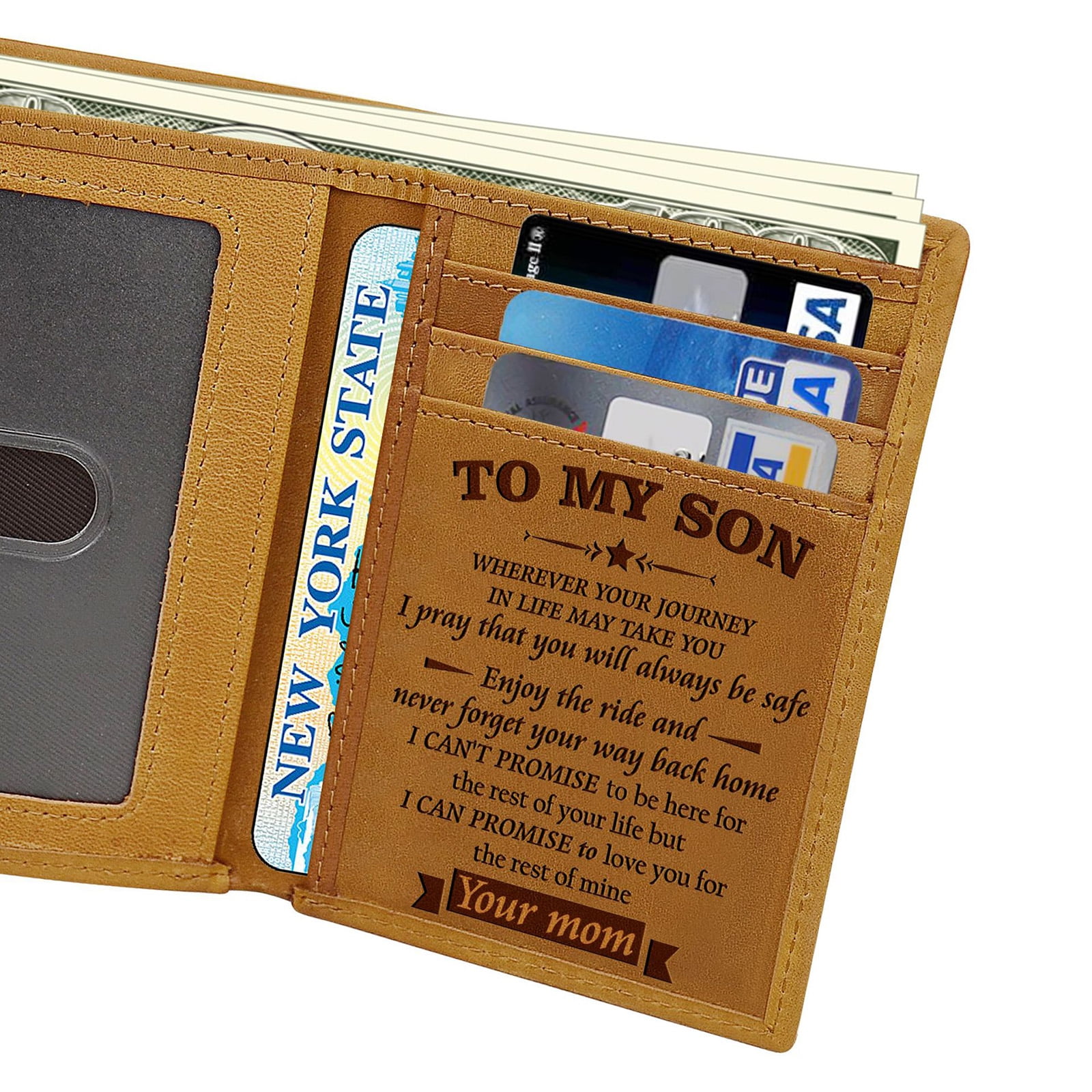 Dad To Son Your Journey-Men Wallet-Leather Wallet For Men-Personalized WalletW22 