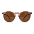 thumbnail image 1 of Gentlemans Fashion Round Keyhole High Temple Horned Sunglasses Matte Brown Tortoise, 1 of 4