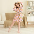 thumbnail image 3 of FORMRS Niños Bathrobe Unisex Hooded Robe Soft Plush Pajamas Sleepwear, Size 7-9T, Cartoon Oranges, 3 of 7