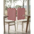 thumbnail image 4 of nqOlkjepod Red Moire Chair Covers Set of 4, Decorative Chair Back Cover, Water Ripple Stripe Farmhouse Dining Room Chair Slipcovers Removable Chair Protectors Covers for Party Banquet, 4 of 7