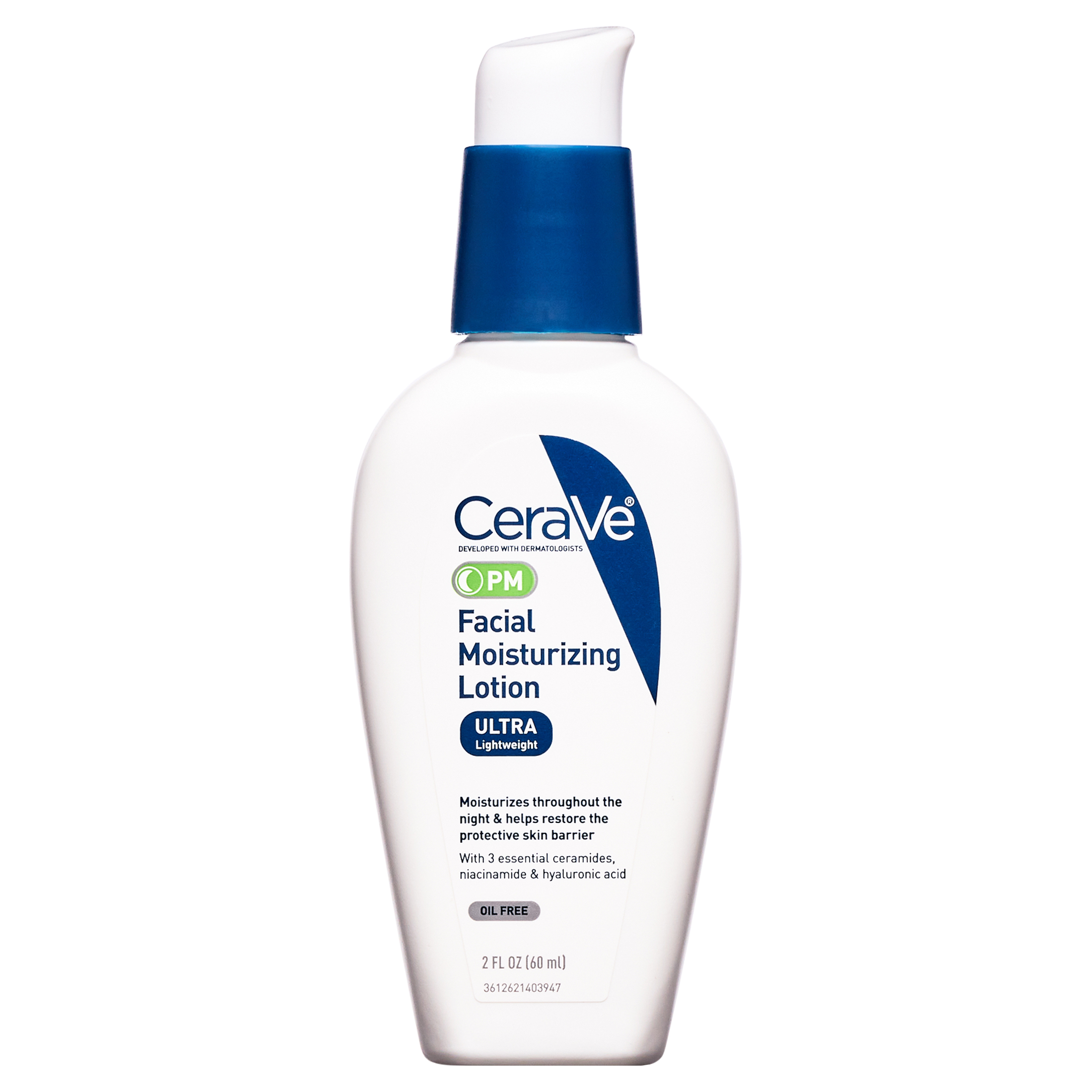 CeraVe PM Lotion Face Moisturizer, Lightweight Oil-free Night Cream for All Skin Types, 2 fl oz - image 3 of 16
