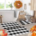 thumbnail image 4 of Fall Bathroom Floor Rug Set 4 Piece White and Orange Plaid,Washable Cotton Fall Front Door Rug,Farmhouse Buffalo Plaid Layering Rugs,Fall Door Mat for Bathroom,Kitchen, 4 of 5