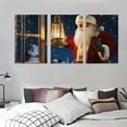 thumbnail image 3 of Nawypu  - Canvas Print Wall Art - Window Frame Style Wall Art - Santa Claus Carrying Gifts Coming on Christmas Eve | Giclee Print Modern Home Decor. Stretched & Ready to 12''x16''X3 Panels, 3 of 4