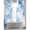 thumbnail image 5 of Marble Blue Sheer Curtains 84 Inch Length 2 Panels Set, Abstract Modern Minimalist Solid Ombre Voile Window Treatment Rod Pocket Curtains Sheers Drapes for Bedroom/Living Room/Kitchen 52"x84"x2, 5 of 7