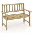 thumbnail image 1 of Costway Indonesia Teak Wood Garden Bench 2-Person Patio Bench with Backrest & Armrests Natural, 1 of 9