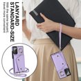 thumbnail image 2 of Crossbody for Samsung Galaxy Note 20 Phone Case for Women, Wallet Case with Credit Card Holder Shoulder Strap & Wrist Lanyard Shockproof Purse Back Flip 360 Ring Holder Kickstand Case,Purple, 2 of 9