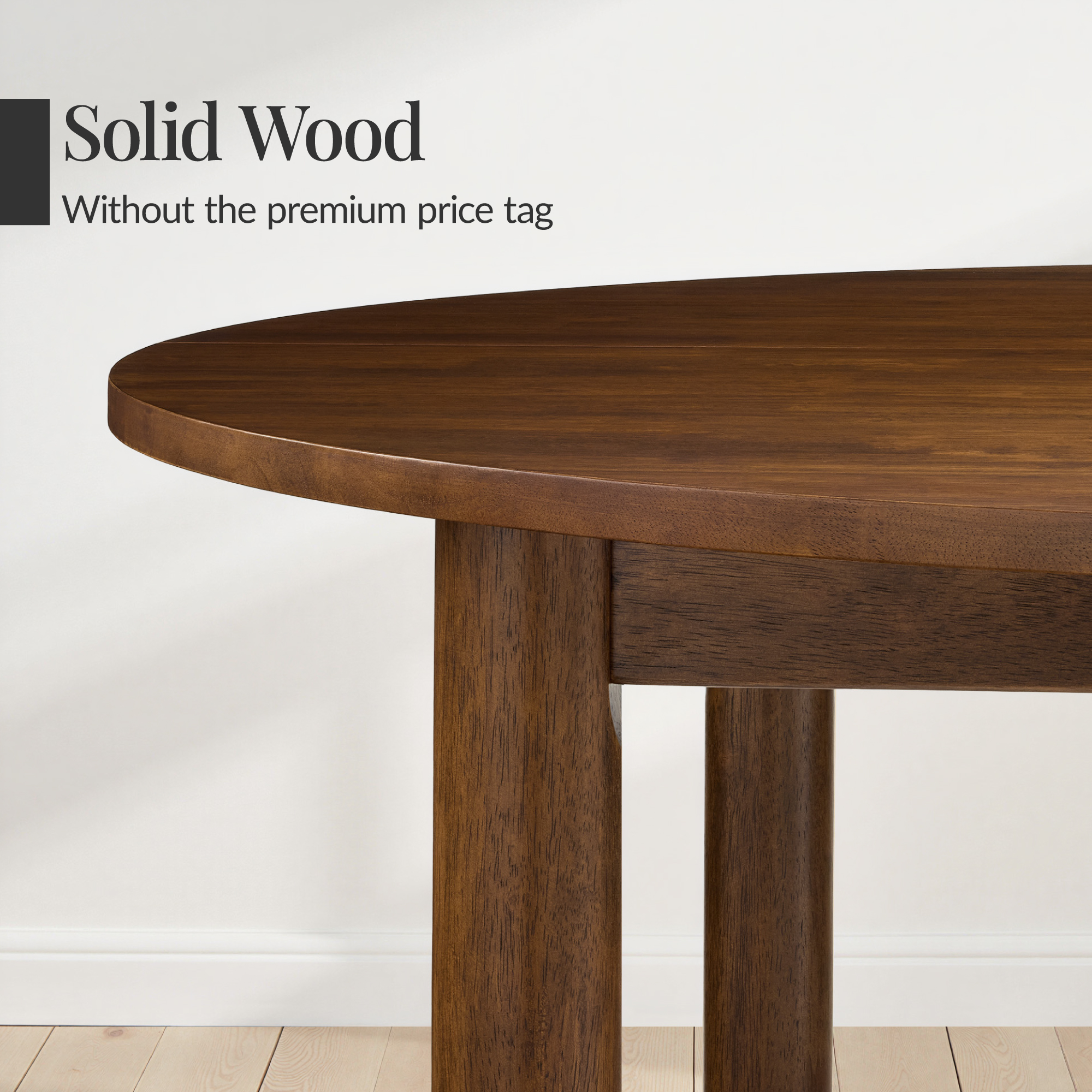 Best Choice Products 47In Round Solid Wood Dining Table, Modern Farmhouse Table For 4, Space Saving, Easy Assembly - Walnut