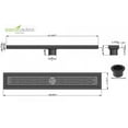 thumbnail image 3 of Matte Black Linear Drain Broken Lane Design with 2 Inch ABS Shower Drain Base and Hair Trap Set, SereneDrains Complete Linear Drain Installation Kit, 3 of 11