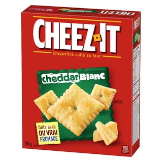 Cheez-It* Baked Snack Crackers White Cheddar 200 g, Crisp, flavourful and packaged for freshness, each bite-size square of Cheez-It* crackers contains 100% deliciousness.