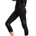thumbnail image 2 of Aboser Capris for Women Petite Tummy Control Capri Leggings Black Mesh Sheer Cropped Pants Slimming High Waisted Workout Pants, 2 of 8