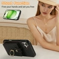thumbnail image 4 of ELEHOLD Case for iPhone 16, Crossbody RFID Leather Wallet Phone Case with Ring Stand,Black, 4 of 9