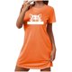thumbnail image 2 of Camisón corto de talla grande para mujer, camisón de manga corta con estampado de pecho a la moda, camisón para mujer, 2 of 5