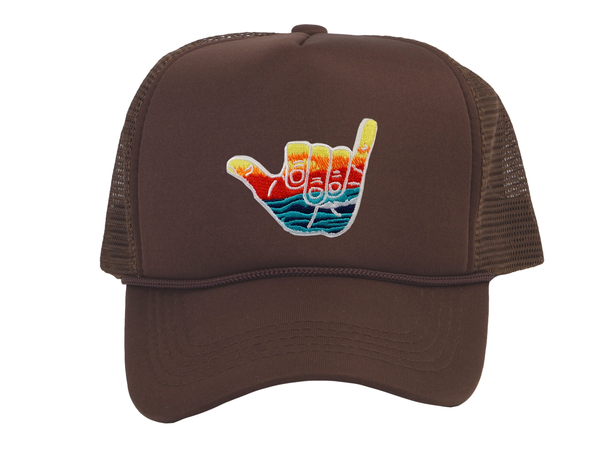 Gravity Trading Hang Loose Learn to Surf Patch Trucker Hat, Brown