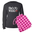 thumbnail image 5 of CafePress - Shes My Weirdo Couple - Women's Long Sleeve Charcoal Gray Pajamas, 5 of 7