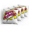 thumbnail image 5 of Ambesonne Retro Throw Pillow Cover 4 Pack, Pop Art Greeting Dots, 16", Multicolor, 5 of 7