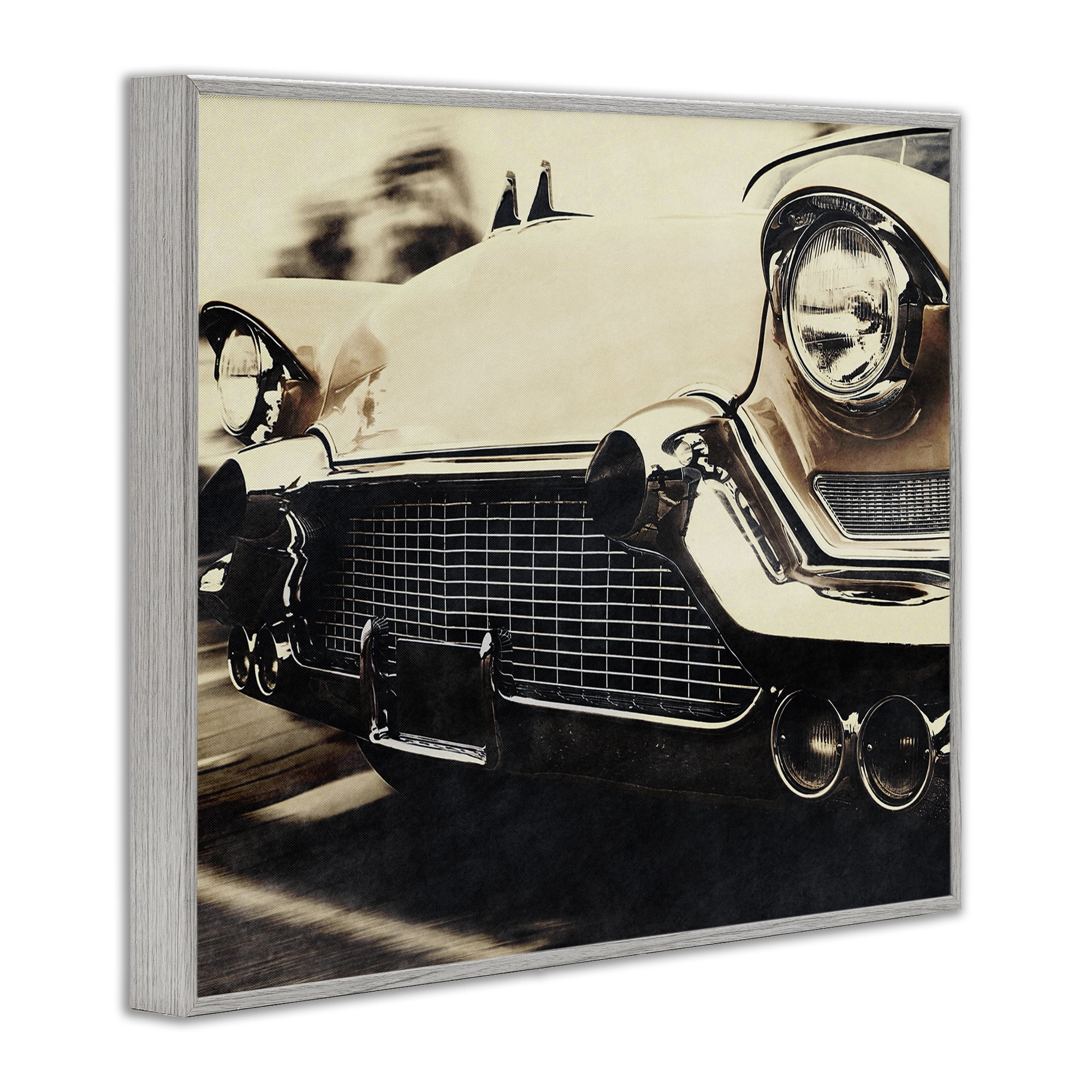 Stupell Industries Vintage Ride Headlights Gray Framed Giclee Art, design by Marcus Prime