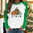 thumbnail image 2 of Penkiiy Chandail en Molleton pour Femmes C'est l'Automne Col Rond Imprimé Chandail Manches Longues Blouse Verte Y2K Vêtements, 2 of 4