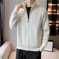 thumbnail image 4 of JTieacloth Mens Cardigan Sweater Outwear Mens Sweater Solid Color Stand Collar Casual Simple Jacket Top(Black), 4 of 6