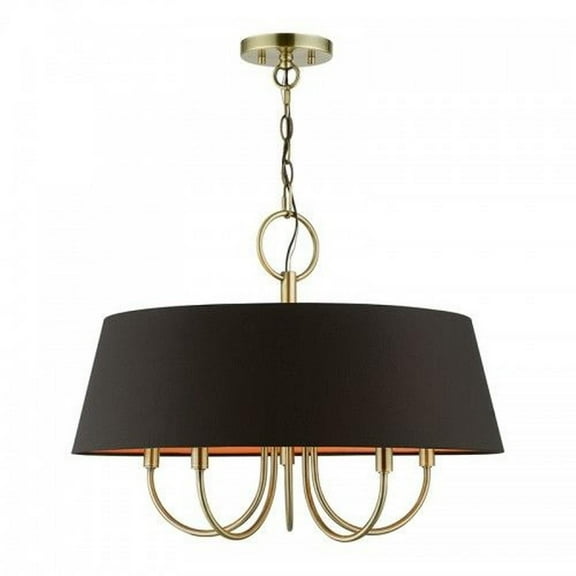 5 Light Pendant in Transitional Style-17.5 inches Tall and 23 inches Wide-Antique Brass Finish Bailey Street Home 218-Bel-4615533