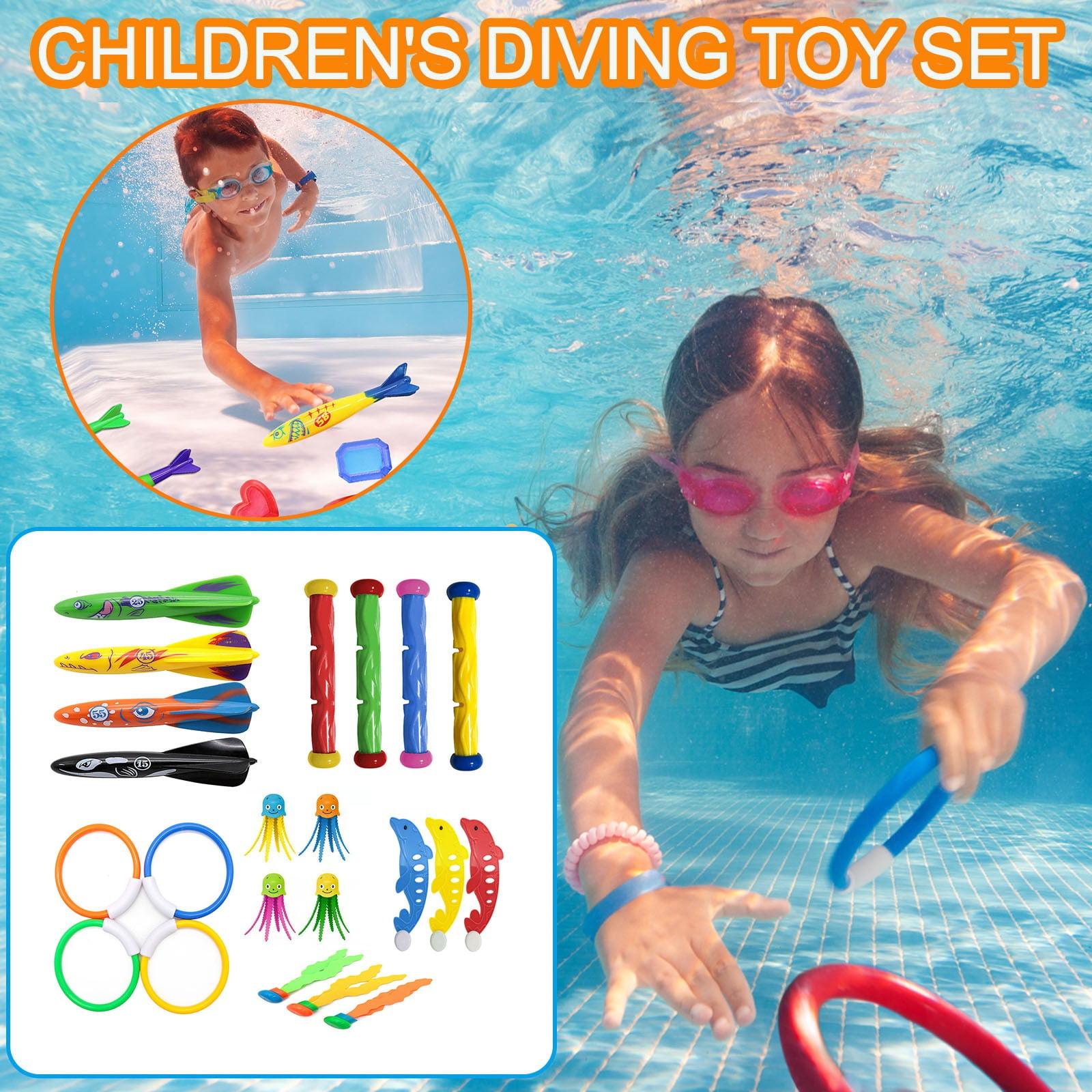 Toy for Kids Swimming Pool Diving Toys For Kids Sinking Toys Set ...