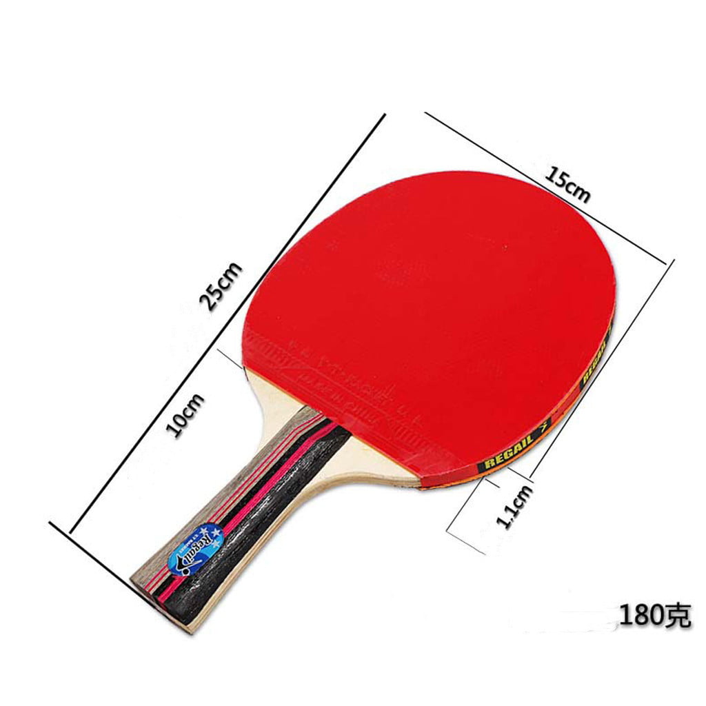 2PCS Professional Table Tennis Ping Pong Racket Paddle Long Bat+3 Ball & Bag Set 