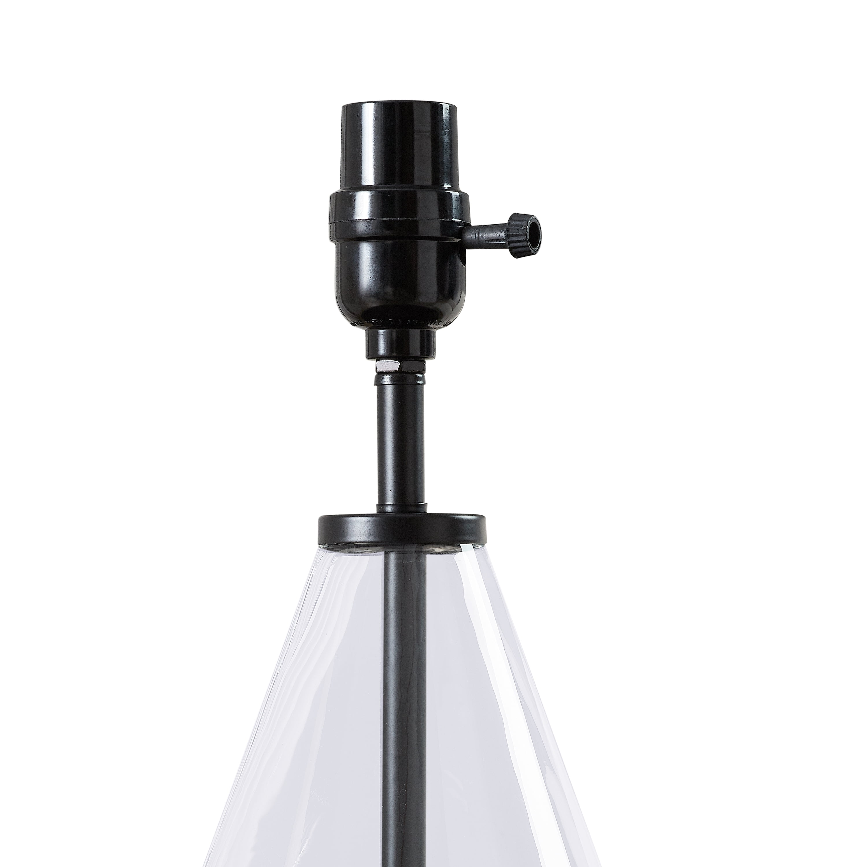 Better Homes & Gardens Glass with Black Base Table Lamp, 18" H