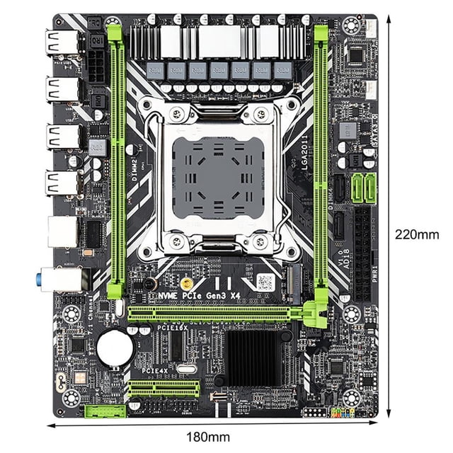 Sidaley Placa base de computadora X79D 2,0 M-ATX de doble canal DDR3 64G USB USB2.0 SATA 3,0 M.2 soporte de placa base para CPU de la serie LGA2011 Juegos de teclado y mouse para computadora
