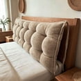 thumbnail image 2 of Headboard Backrest Pillow Long Wedge for Daybed Couch Support - Soft Chenille Reading Bolster Pillow for Bed, Sofa, Floor, and Travel Comfort, 2 of 5