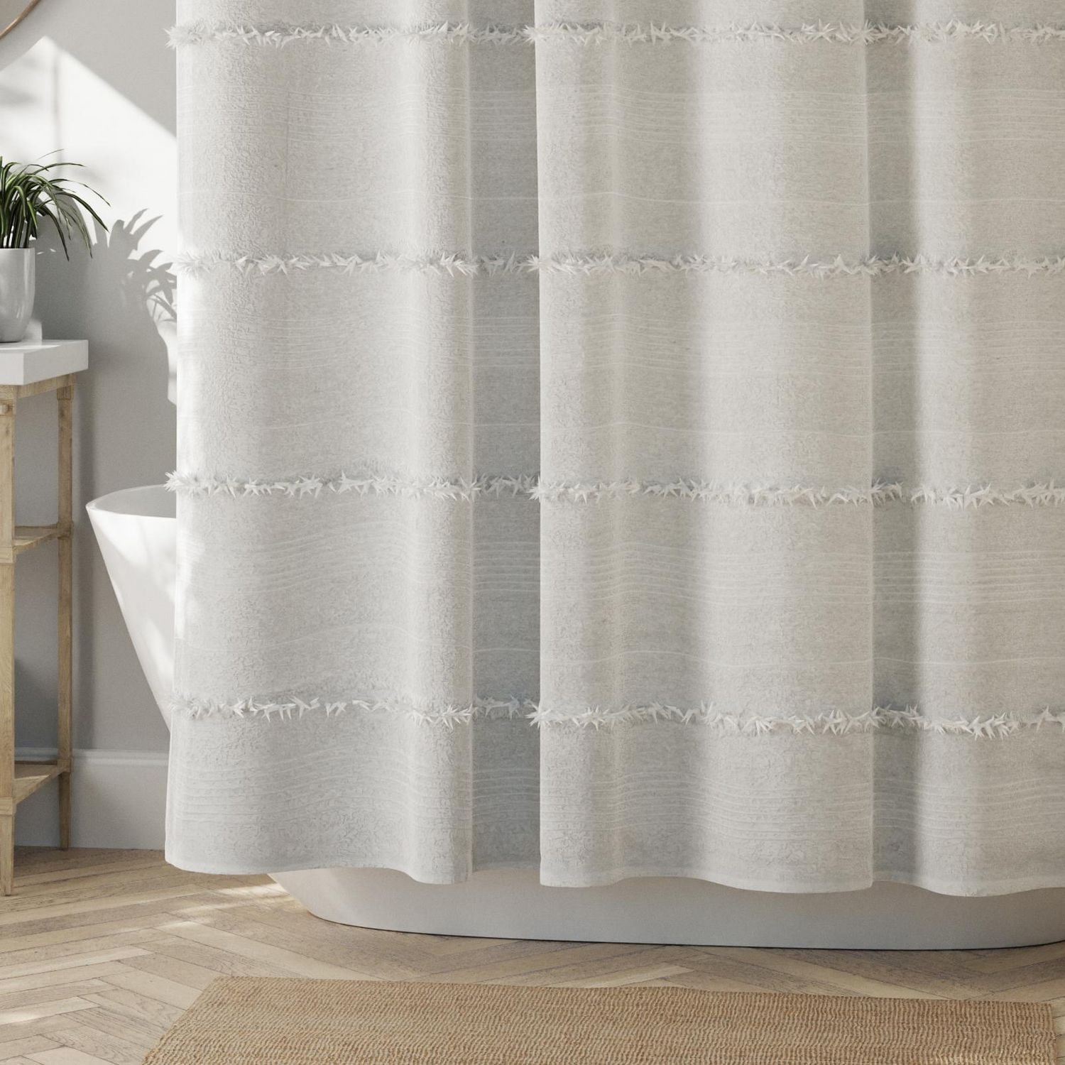 Hometrends Graham Tufted Loop Heavy Weight Woven Fabric Shower Curtain, 70" x 72"