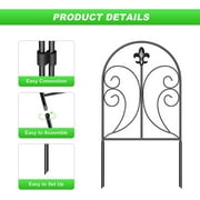 Decorative Garden Fence, 10-Pack Rustproof Metal No-Dig Fence Animal Barrier for Dogs, Arched Flower Bed Edging Ornamental Wire Border Panel Fencing for Yard, Patio, and Outdoor Decor(Butterfly)