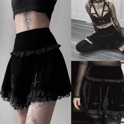 Women's Black Pleated Mini Skirt Y2K High Waist Lace Up Ruffle A-Line Skater Harajuku Gothic Punk Short Skirts (Black, Large, l) - Walmart.com Women's Black Pleated Mini Skirt Y2K High Waist Lace Up Ruffle A-Line Skater Harajuku Gothic Punk Short Skirts (Black, Large, l) - Walmart.com