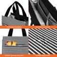 thumbnail image 4 of OPUX Lunch Bag for Women, Insulated Lunch Box Tote for Girls Work School Men Kids Office, Thermal Soft Small Lunch Cooler Bag for Picnic Travel with Pocket, Fits 12 Cans - Stripe Black, 4 of 7