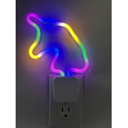 Meridian LED Multi-Color Neon Unicorn Night Light, 3 Modes, 6.5in