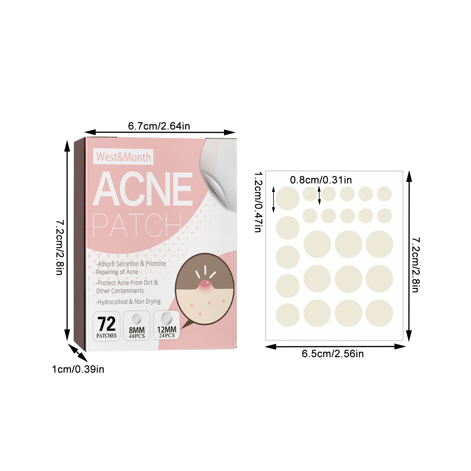 Transparent Pimple Patches, Hydrocolloid Acne Patch Treatment for Spots ...