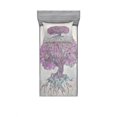 thumbnail image 2 of Tree of Life Bedding Set with Sheet & Covers, Watercolors Style Print of Old Plant with Bokeh Design Majestic Roots Nature, Printed Bedroom Decor 2 Shams, 4 Sizes, Grey Purple, by Ambesonne, 2 of 3
