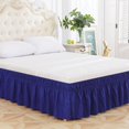 thumbnail image 3 of Bed Skirt Wrap Around Elastic Ruffles Resistant with Adjustable Elastic Belt, 3 of 9