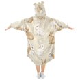 thumbnail image 2 of Wearable Blanket with Sleeves and Pocket Oversized Hooded Sweatshirt 3-14 YR Bunnies Pattern S, 2 of 7