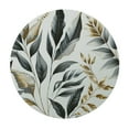 thumbnail image 2 of Nawypu Picnic Dining Kitchen Farmhouse Banana and Golden Palm Leaf Round Tablecloth White, 2 of 7