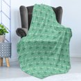 thumbnail image 4 of Umbrella Soft Flannel Fleece Throw Blanket, Wet Autumn Weather in September Theme Doodle Clouds Heavy Rainfall, Cozy Plush for Indoor and Outdoor Use, 70" x 90", Pale Green Sea Green, by Ambesonne, 4 of 5